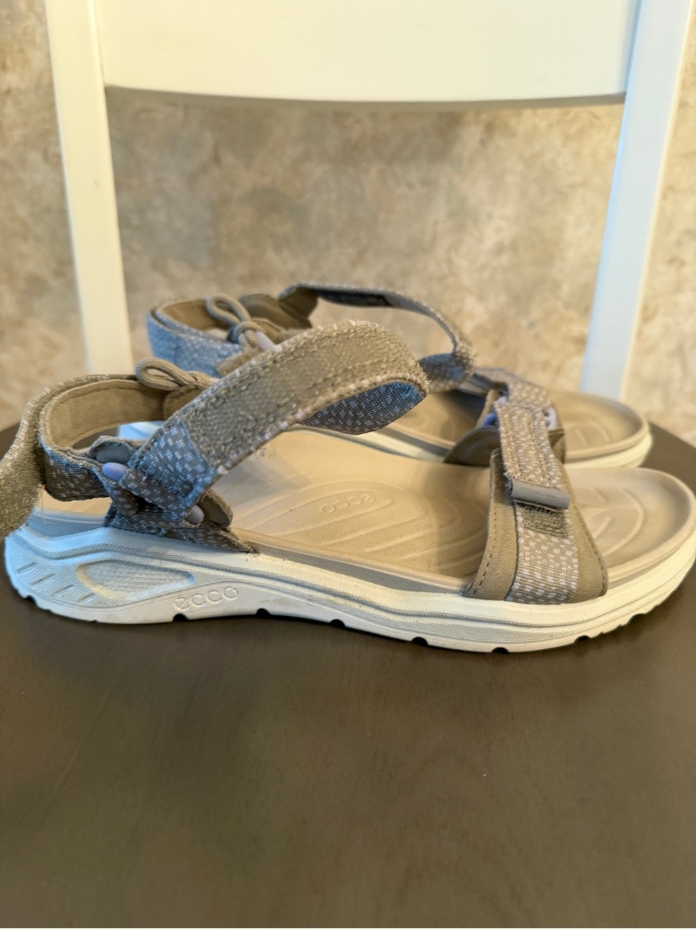 ECCO Taupe Sport Sandals - Comfortable Adjustable Straps